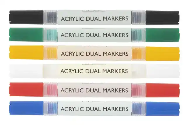 ACRYLMARKER NASSAU DUAL TIP SET Ã 6