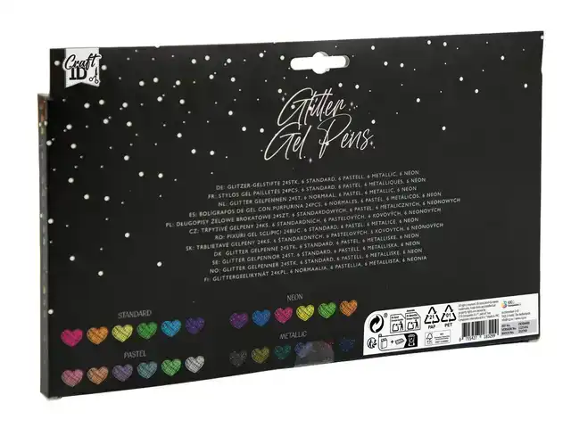 GELPENNEN CRAFT ID GLITTER SET Ã 24
