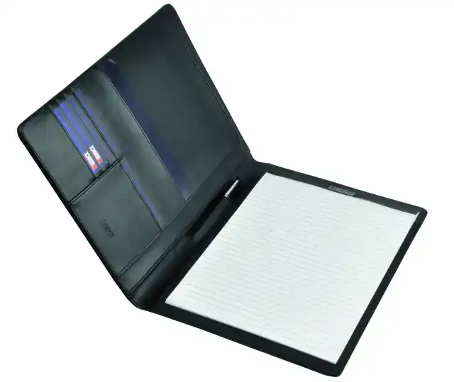 SCHRIJFMAP DESQ LEDER ZWART