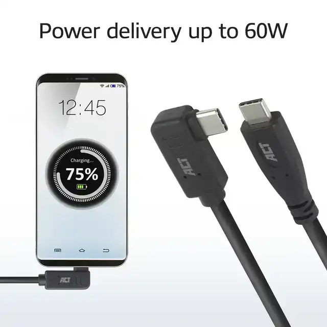 KABEL ACT USB-C STANDAARD USB-C HOEK