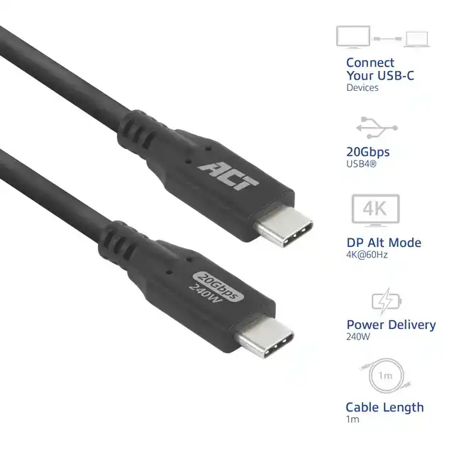 KABEL ACT USB-C 4.0 20GBPS 1M