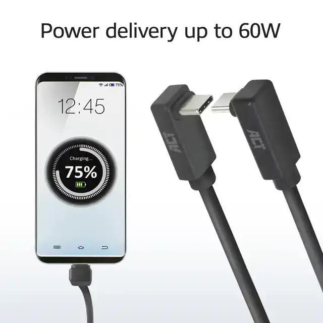 KABEL ACT USB-C HOEK BOVEN/BENEDEN