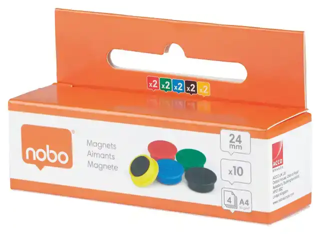 MAGNEET NOBO 24MM ASSORTI 10ST