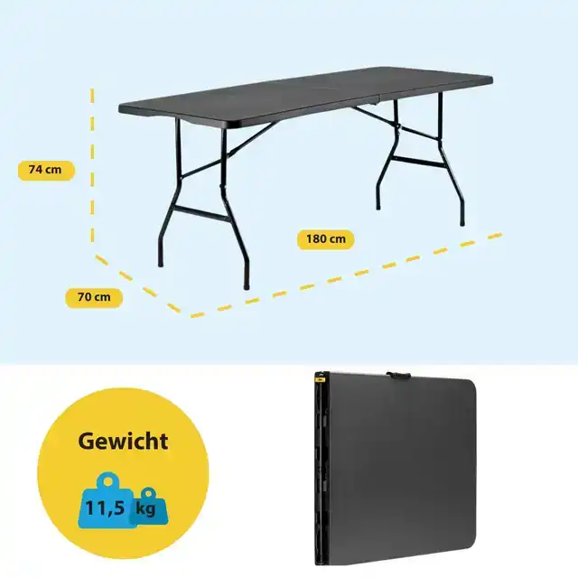 VOUWTAFEL BRASQ 180X70X74CMÂ FT180