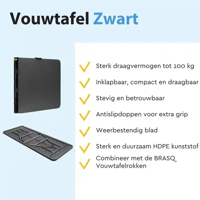 VOUWTAFEL BRASQ 180X70X74CMÂ FT180