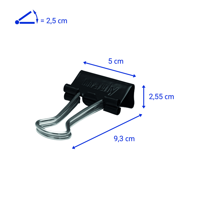 PAPIERKLEM MAUL FOLDBACK 215 19MM ZWART