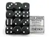 DOBBELSTEEN CHESSEX BLACK/WHITE D6 SET CHESSEX