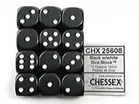DOBBELSTEEN CHESSEX BLACK/WHITE D6 SET