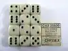 DOBBELSTEEN CHESSEX IVORY/BLACK D6 SET CHESSEX