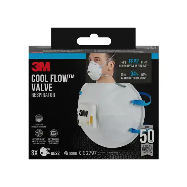STOFMASKER 3M VOOR SCHUREN 8822 FFP2 3