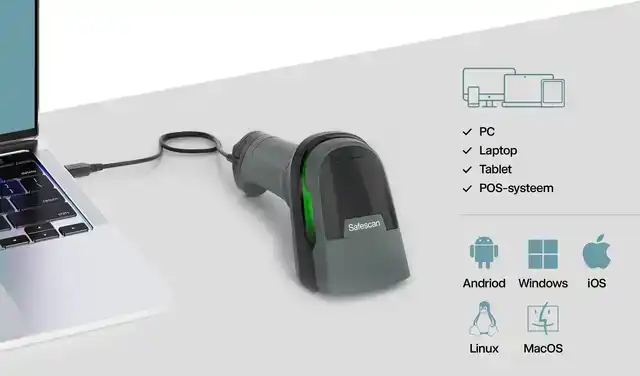 BARCODESCANNER SAFESCAN 330-W BEDRAAD +