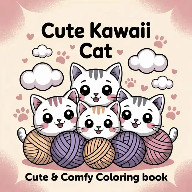 KLEURBOEK CUTE KAWAII CAT