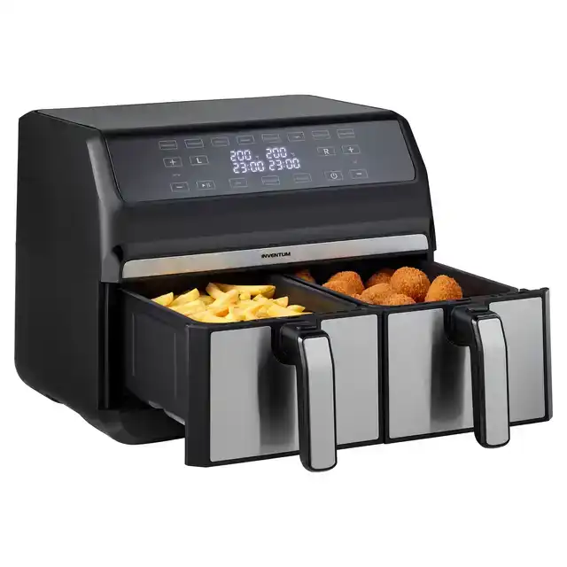 AIRFRYER INVENTUM 2X4L 1700W ZWART RVS