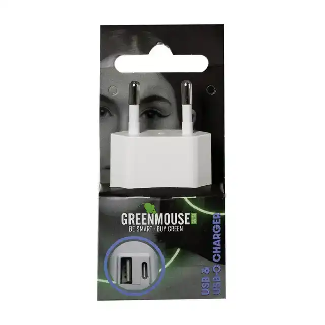 OPLADER GREENMOUSE USB C 1X USB A 1X