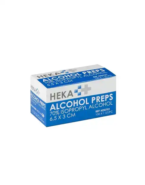 ALCOHOL DOEKJES HEKA 6.5X3CM NIET
