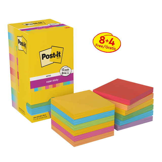 MEMOBLOK POST-IT 654 SS 76X76MM COLOUR
