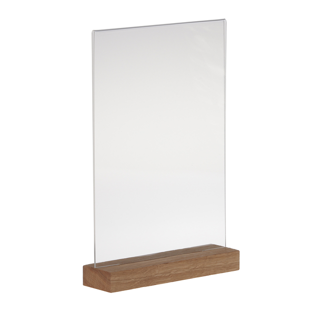 KAARTHOUDER EUROPEL ACRYL HOUTEN VOET