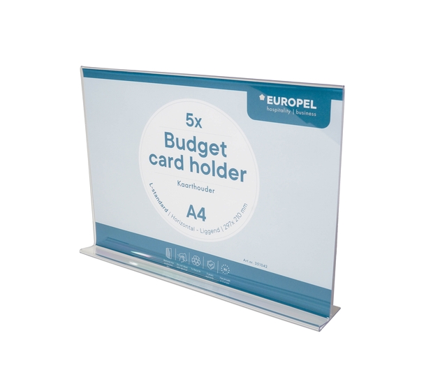 KAARTHOUDER EUROPEL BUDGET A4 T-STAND