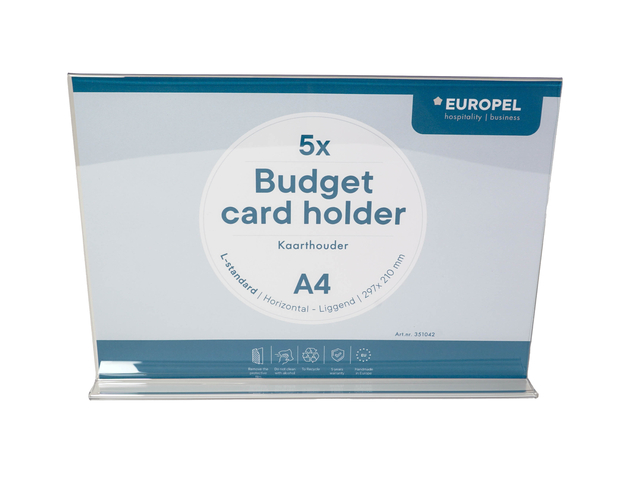 KAARTHOUDER EUROPEL BUDGET A4 T-STAND