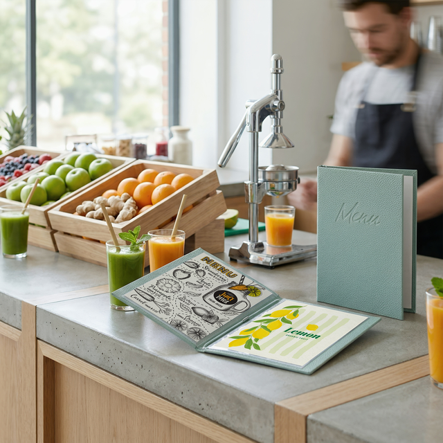 MENUKAART SECURIT SIGNATURE A5 GROEN
