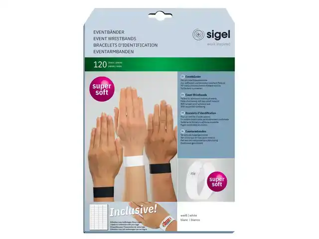 EVENEMENTENBANDJES SIGEL 255X25MM WIT