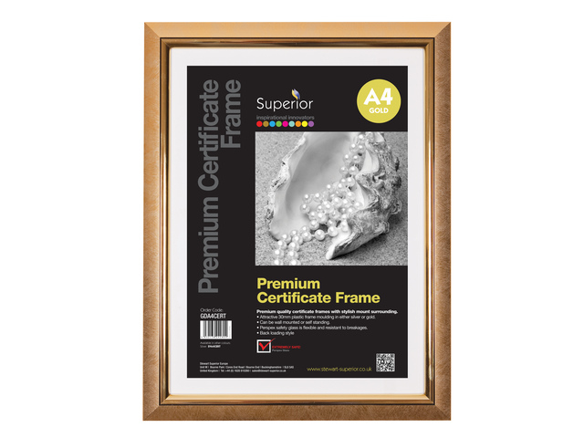 FOTOLIJST SECO A4 GOUD PLEXIGLAS