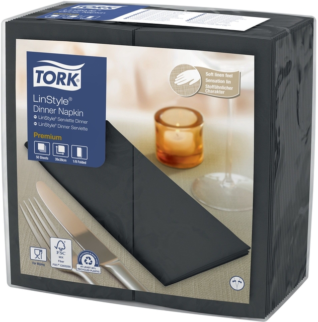 DINERSERVET TORK LINSTYLE PREMIUM ZWART