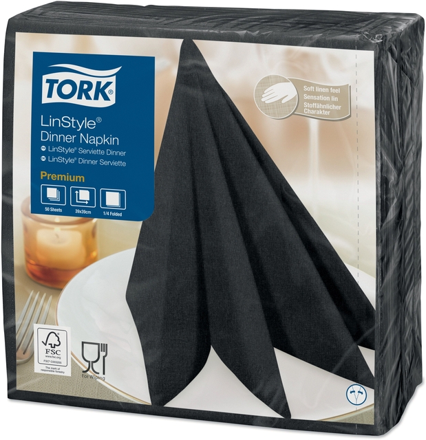 DINERSERVET TORK LINSTYLE PREMIUM ZWART