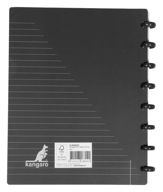 SCHRIFT KANGARO 169X213MM LIJN 90G 12ST