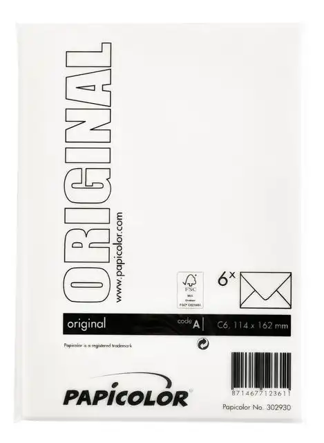 ENVELOP PAPICOLOR C6 114X162MM HAGELWIT