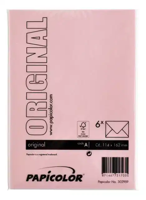 ENVELOP PAPICOLOR C6 114X162MM BABYROZE