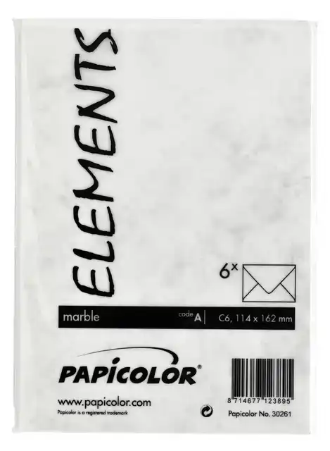 ENVELOP PAPICOLOR C6 114X162MM MARBLE
