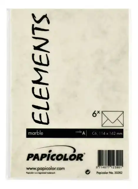 ENVELOP PAPICOLOR C6 114X162MM MARBLE