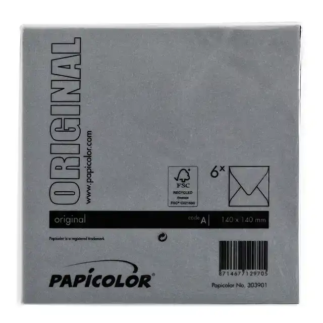 ENVELOP PAPICOLOR 140X140MM RAVENZWART