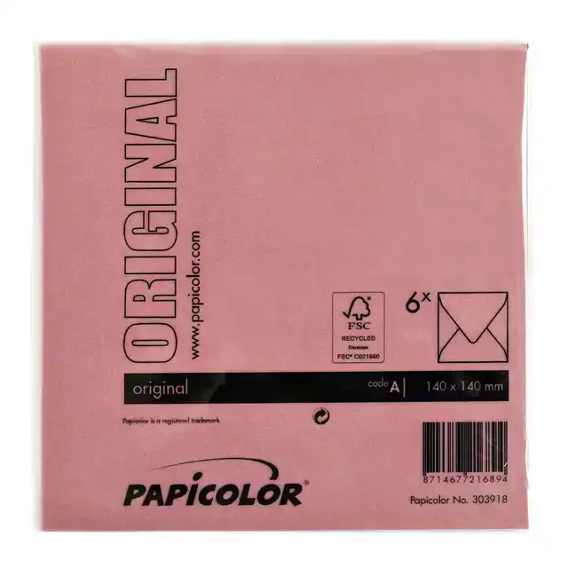 ENVELOP PAPICOLOR 140X140MM ROOD
