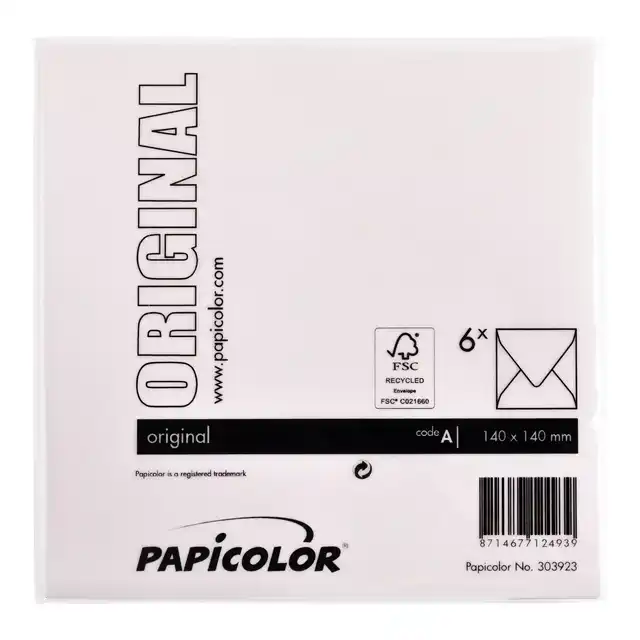 ENVELOP PAPICOLOR 140X140MM LICHTROZE