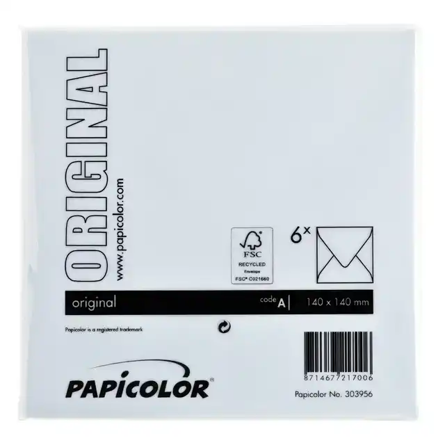 ENVELOP PAPICOLOR 140X140MM BABYBLAUW