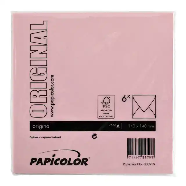 ENVELOP PAPICOLOR 140X140MM BABYROZE