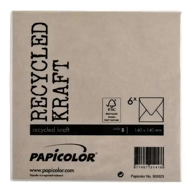 ENVELOP PAPICOLOR 140X140MM KRAFT BRUIN