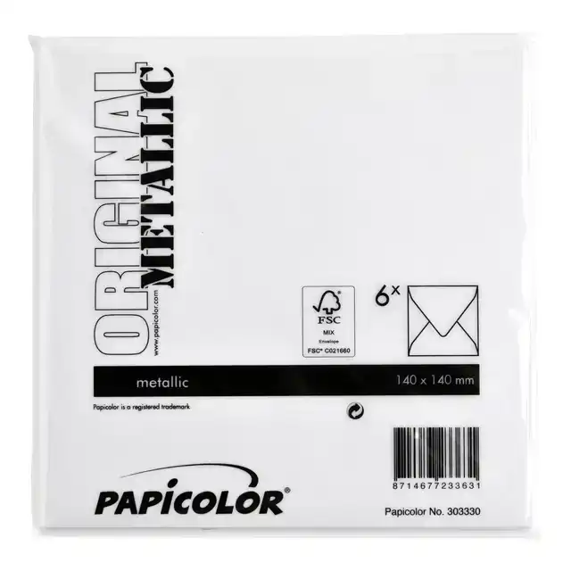 ENVELOP PAPICOLOR 140X140MM METALLIC
