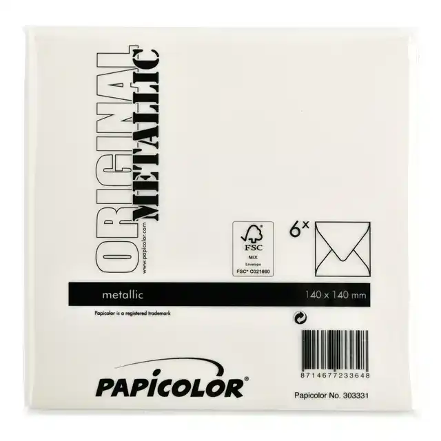 ENVELOP PAPICOLOR 140X140MM METALLIC