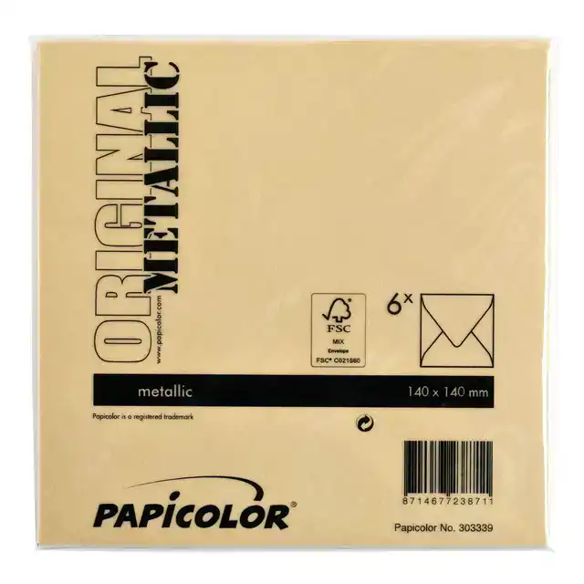 ENVELOP PAPICOLOR 140X140MM METALLIC