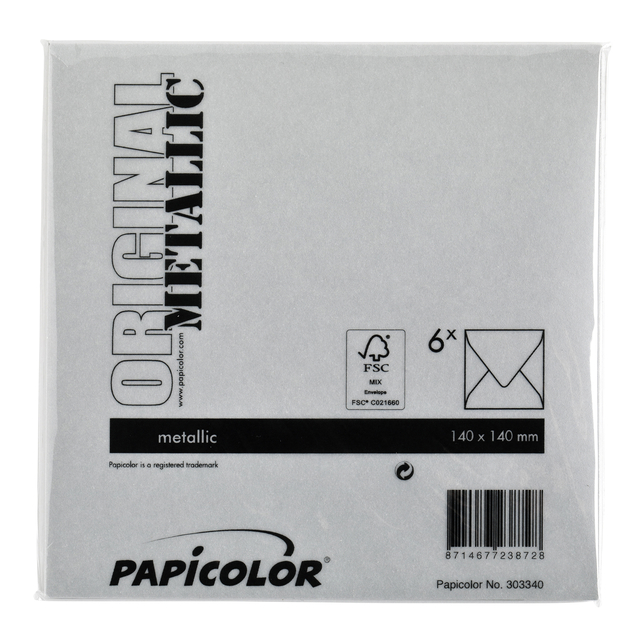 ENVELOP PAPICOLOR 140X140MM METALLIC