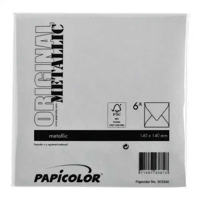 ENVELOP PAPICOLOR 140X140MM METALLIC