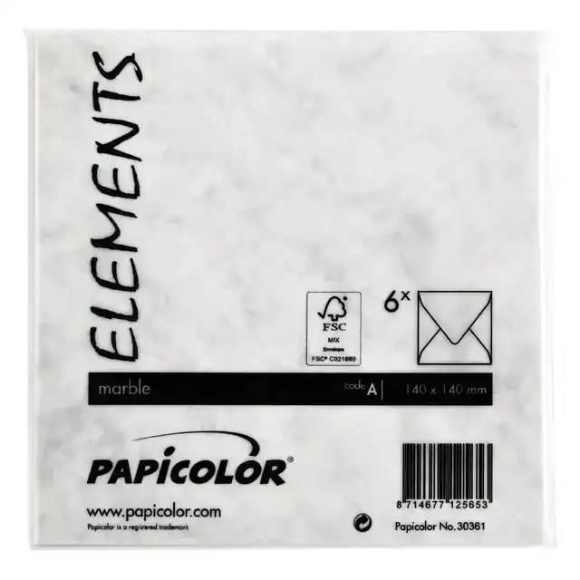 ENVELOP PAPICOLOR 140X140MM MARBLE