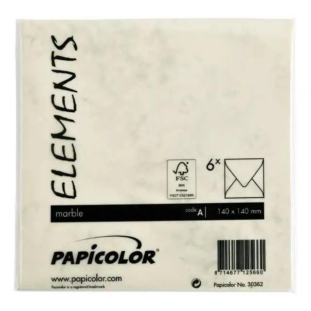 ENVELOP PAPICOLOR 140X140MM MARBLE