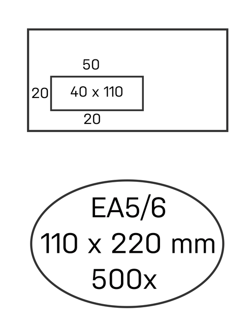 ENVELOP HERMES EA5/6 VL V23 4X11 80GR