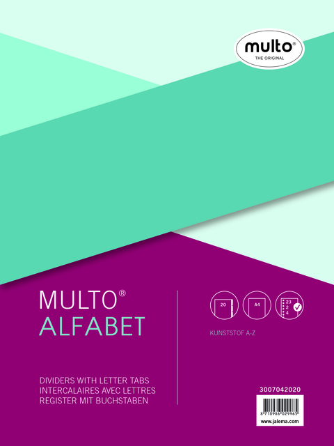 TABBLADEN MULTO A4 23R PP A Z GRIJS