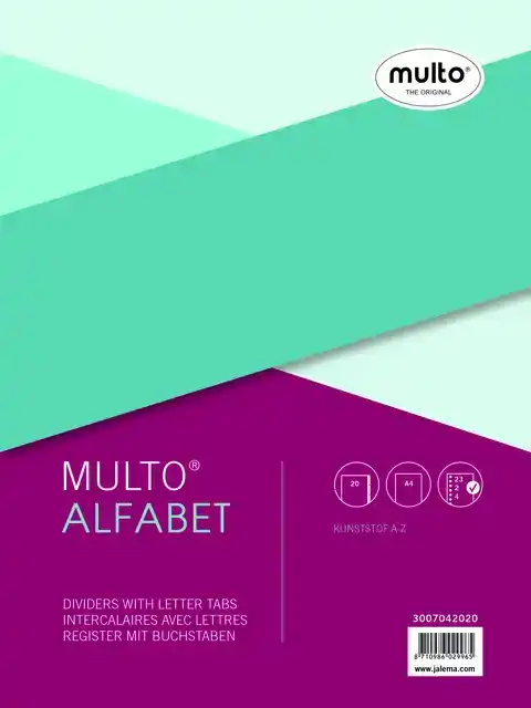 TABBLADEN MULTO A4 23R PP A Z GRIJS
