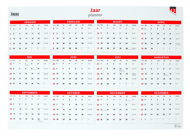 JAARPLANKALENDER 2026 QUANTORE 48X68CM